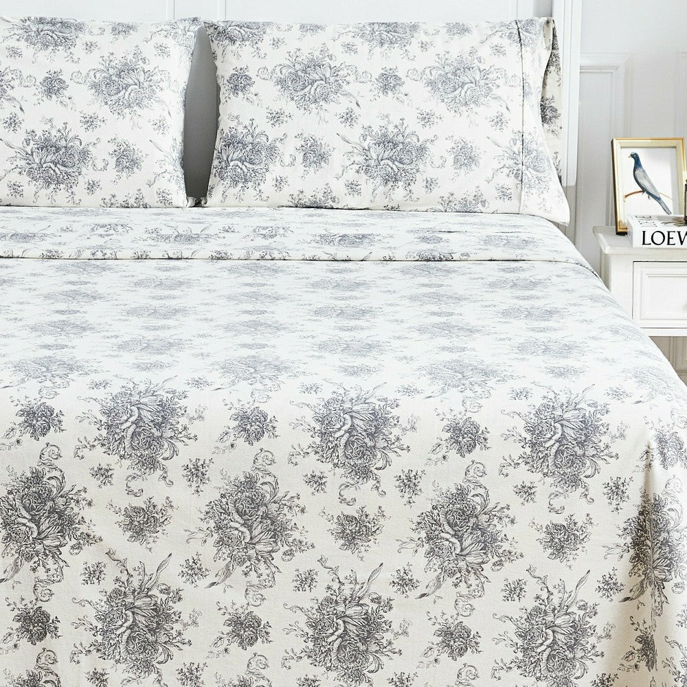 Plow & Hearth Petit Toile Flannel Sheet Sets