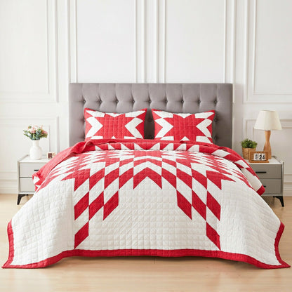 Plow & Hearth Star Patch Patchwork Cotton Quilt Set