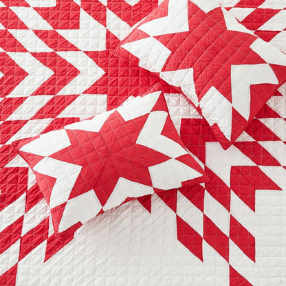 Plow & Hearth Star Patch Patchwork Cotton Quilt Set