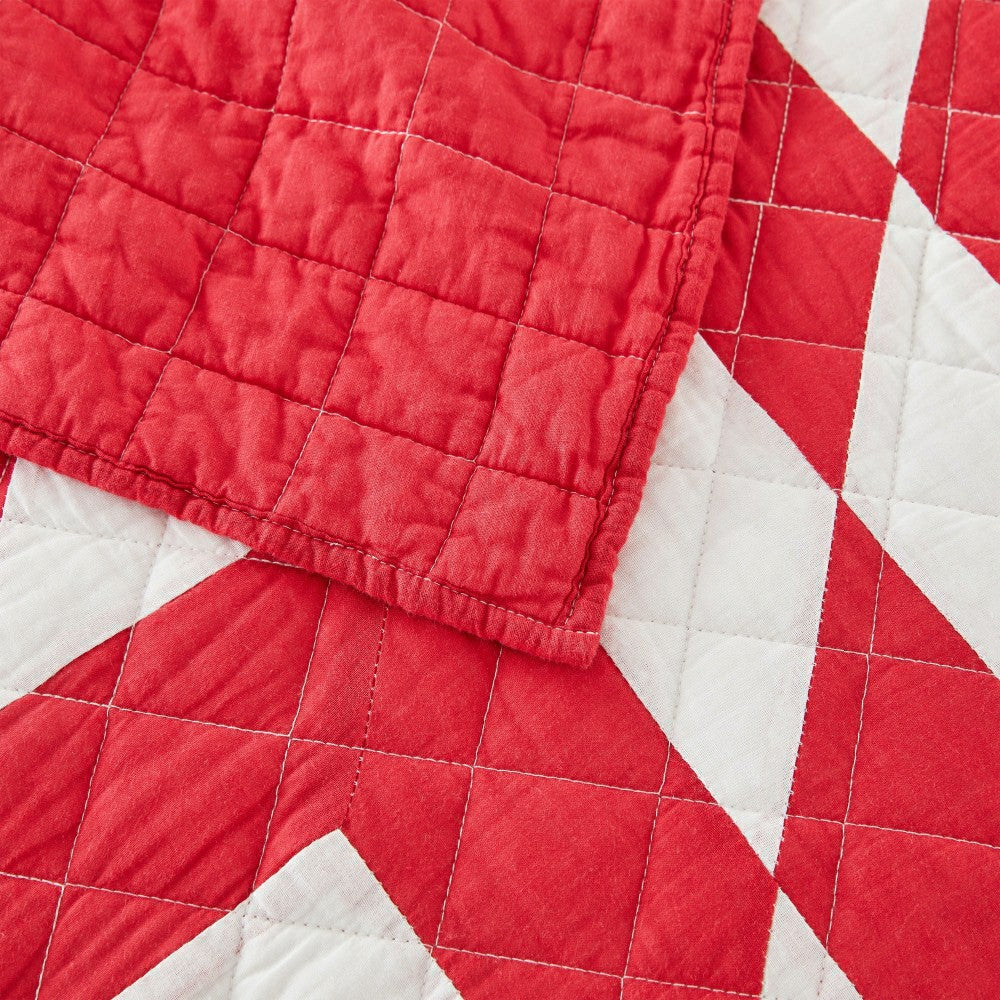 Plow & Hearth Star Patch Patchwork Cotton Quilt Set