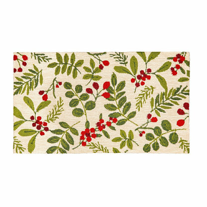 Plow & Hearth VivaStyle Hooked Rug 24" X 42", Festive Foliage