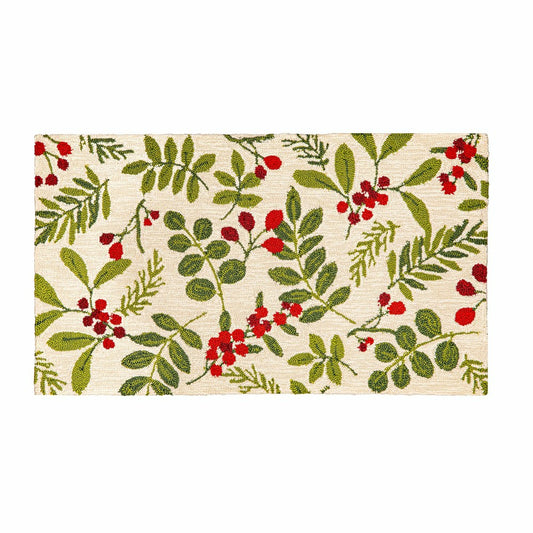 Plow & Hearth VivaStyle Hooked Rug 24" X 42", Festive Foliage