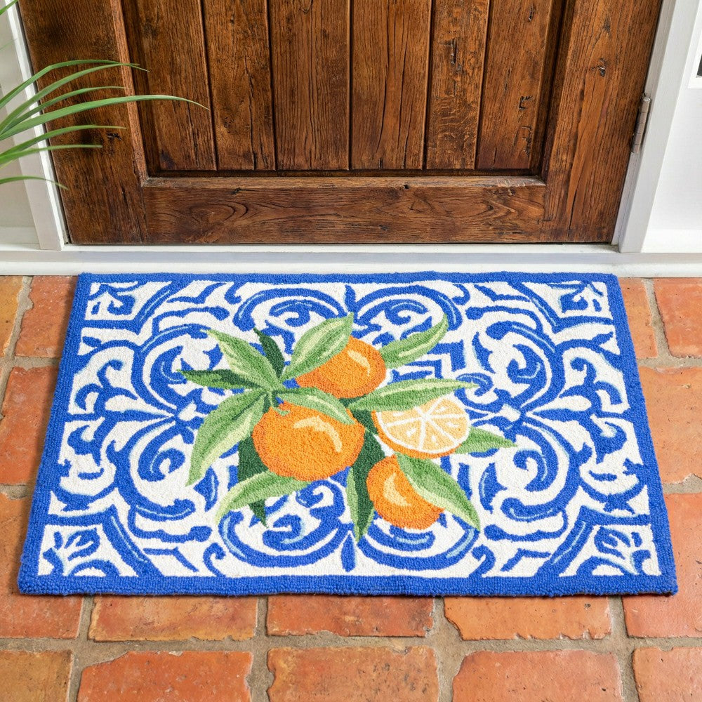 Plow & Hearth Mediterranean Oranges Hooked Rug