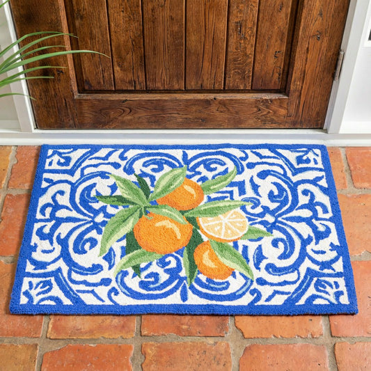 Plow & Hearth Mediterranean Oranges Hooked Rug