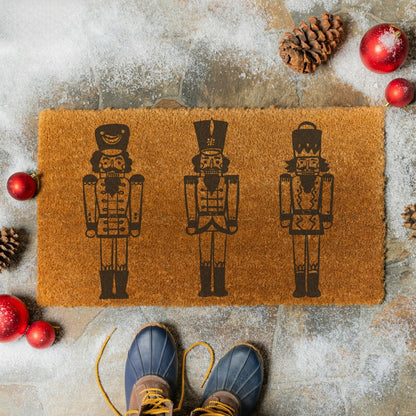 Plow & Hearth Three Nutcrackers Coir Mat, 36"x24"