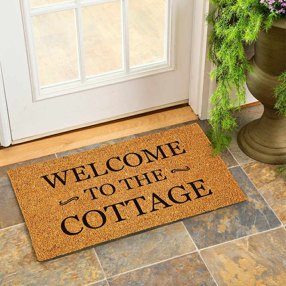 Plow & Hearth Coir Mat, Welcome to the Cottage, 16" x 28"