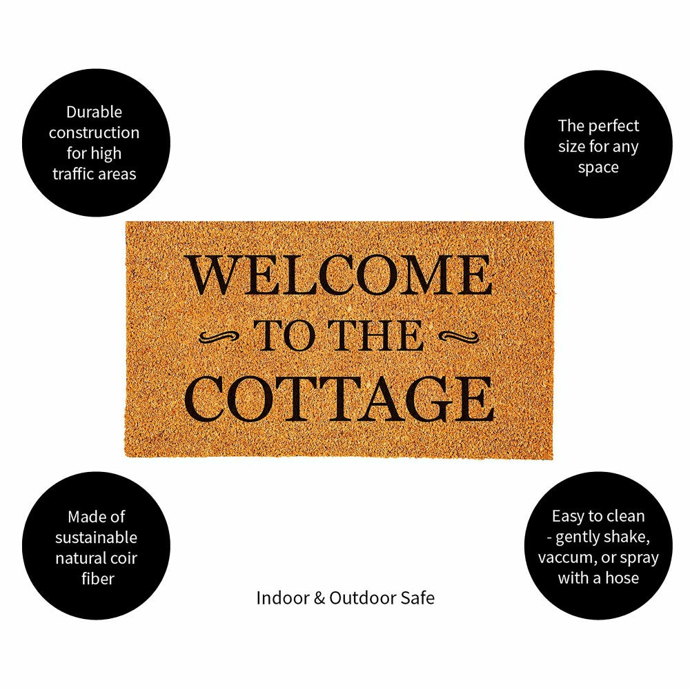 Plow & Hearth Coir Mat, Welcome to the Cottage, 16" x 28"