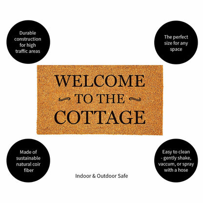 Plow & Hearth Coir Mat, Welcome to the Cottage, 16" x 28"