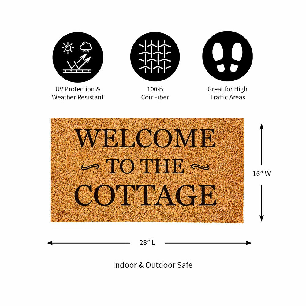 Plow & Hearth Coir Mat, Welcome to the Cottage, 16" x 28"