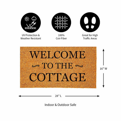 Plow & Hearth Coir Mat, Welcome to the Cottage, 16" x 28"