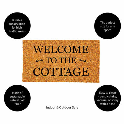 Plow & Hearth Coir Mat, Welcome to the Cottage, 16" x 28"