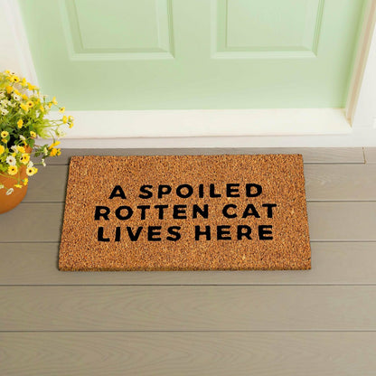 Plow & Hearth A spoiled rotten cat Coir Mat