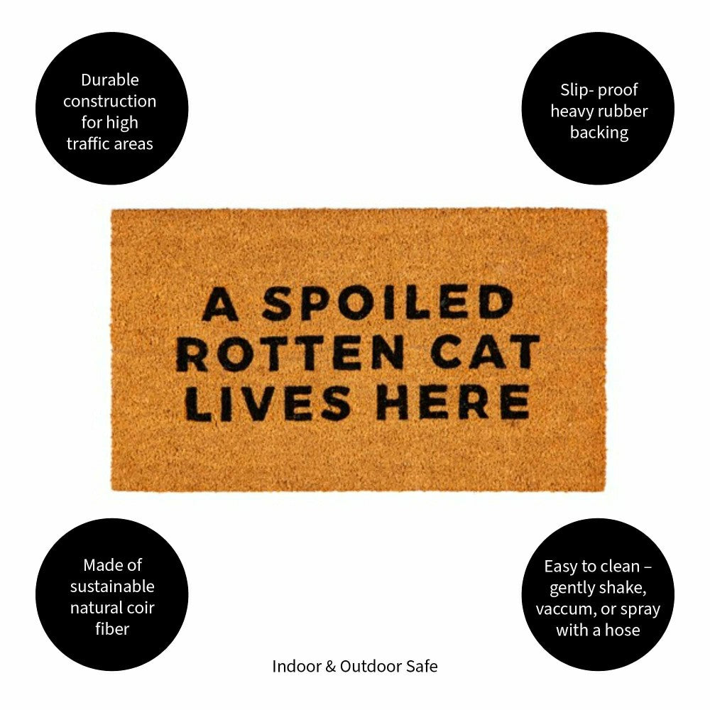 Plow & Hearth A spoiled rotten cat Coir Mat