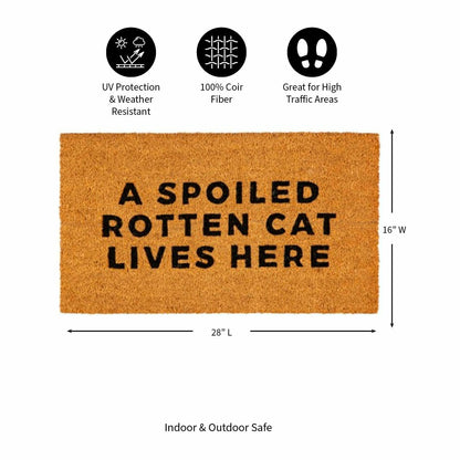 Plow & Hearth A spoiled rotten cat Coir Mat