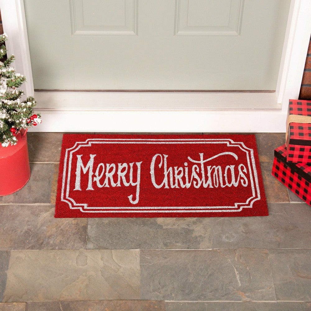 Plow & Hearth Bright Merry Christmas Coir Mat