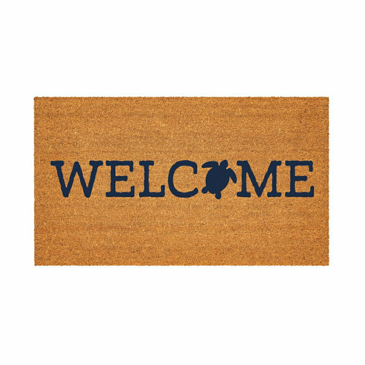 Plow & Hearth Coastal Coir Mat Welcome Turtle 28x16"