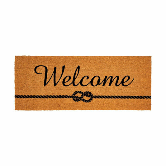 Plow & Hearth Coastal Coir Mat Welcome Knot 60x24"