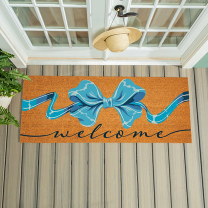Plow & Hearth Bunny Blooms Bows & Butterfly, Coir Mat, 60"x24"