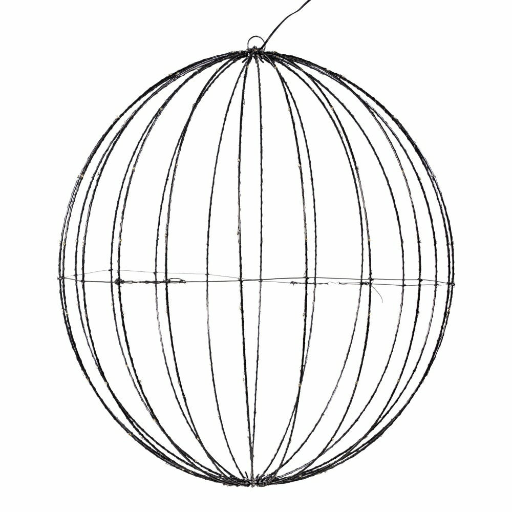 Plow & Hearth LED Foldable Lighting Sphere Décor with 200 Warm White Lights