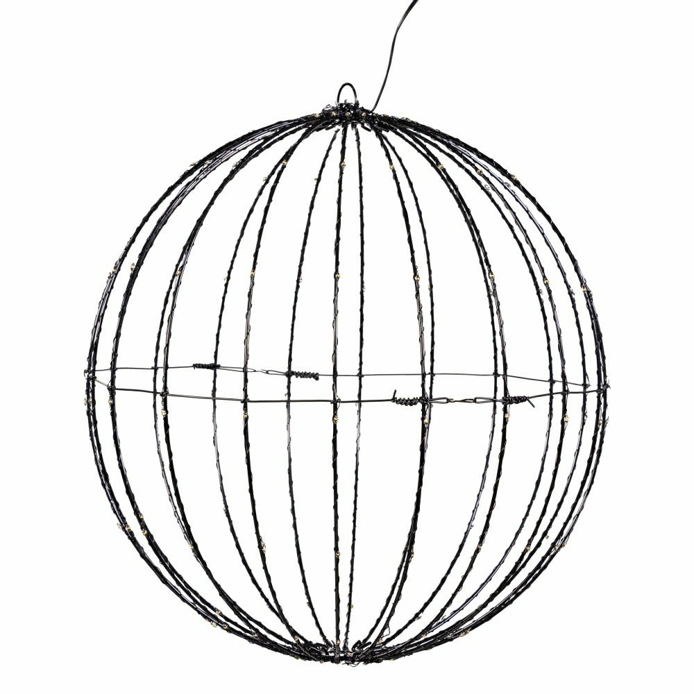 Plow & Hearth LED Foldable Lighting Sphere Décor with 140 Warm White Lights