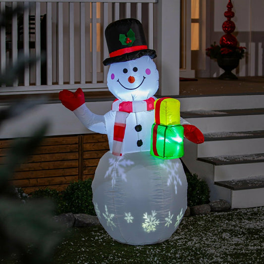 Plow & Hearth EverInflatable, Frosty Gift-Bearing Snowman, 5FT