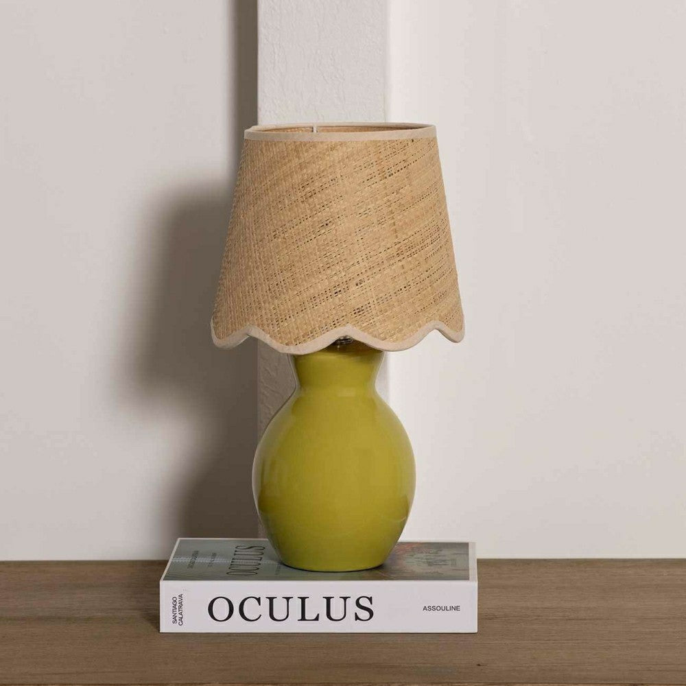 Plow & Hearth Salgareda Olive Rattan Table Lamp