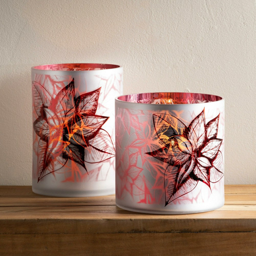 Plow & Hearth Medium Poinsettia Hurricane