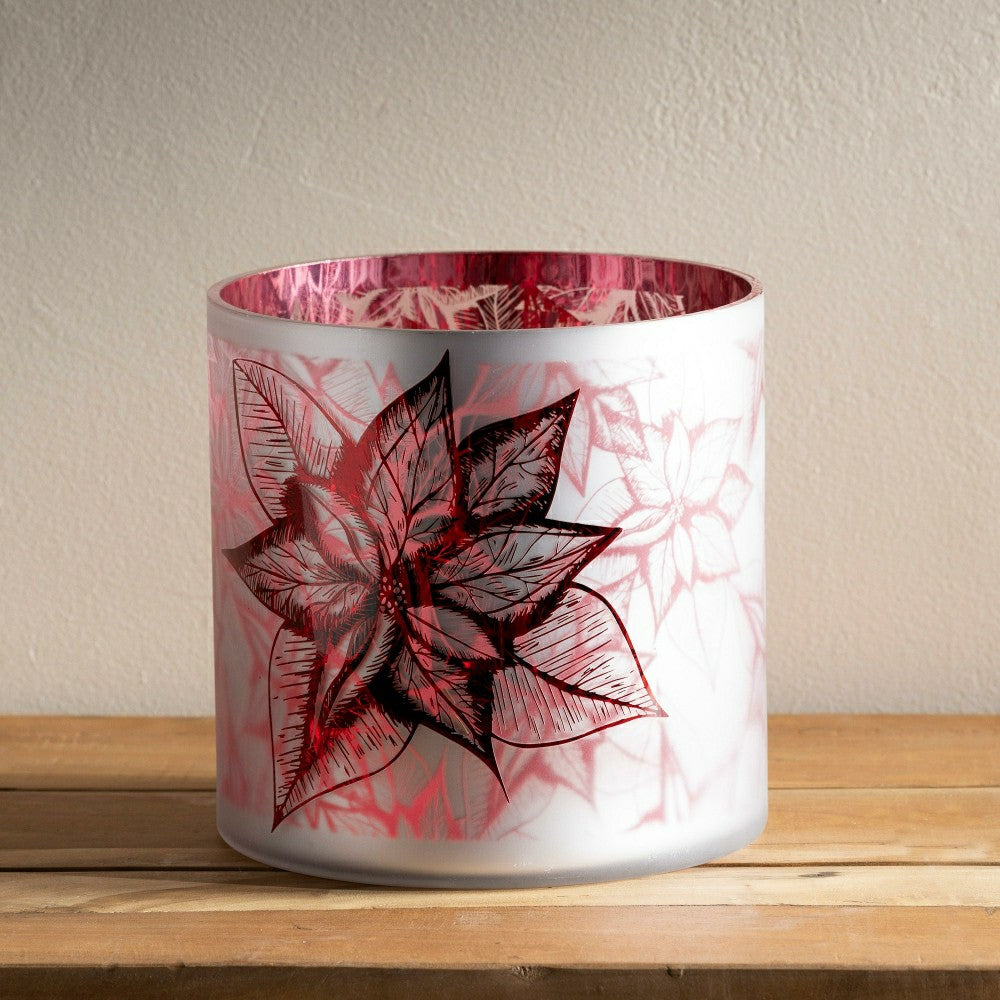 Plow & Hearth Medium Poinsettia Hurricane