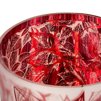 Plow & Hearth Large Poinsettia Hurricane Candle Holder