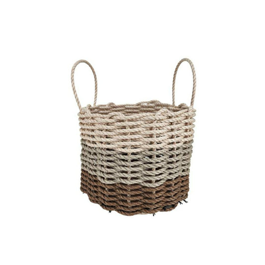 Plow & Hearth Brown, Tan, Light Tan Ombre Rope Basket
