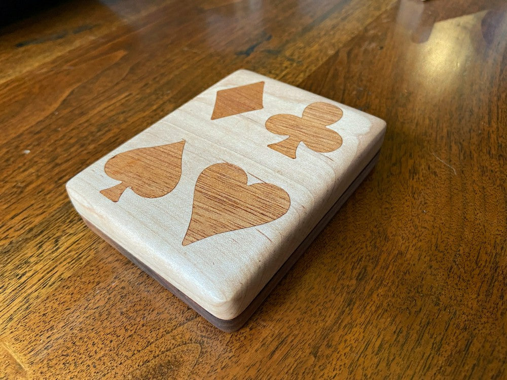 Plow & Hearth Handcrafted Wooden Playing Card Box