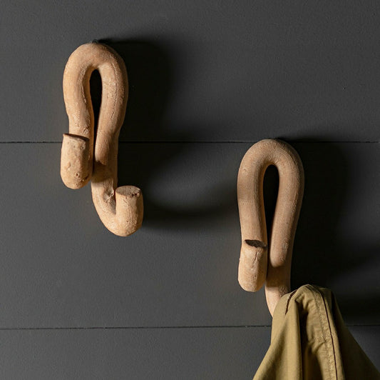 Plow & Hearth Clay Wall Hook, Set of 2