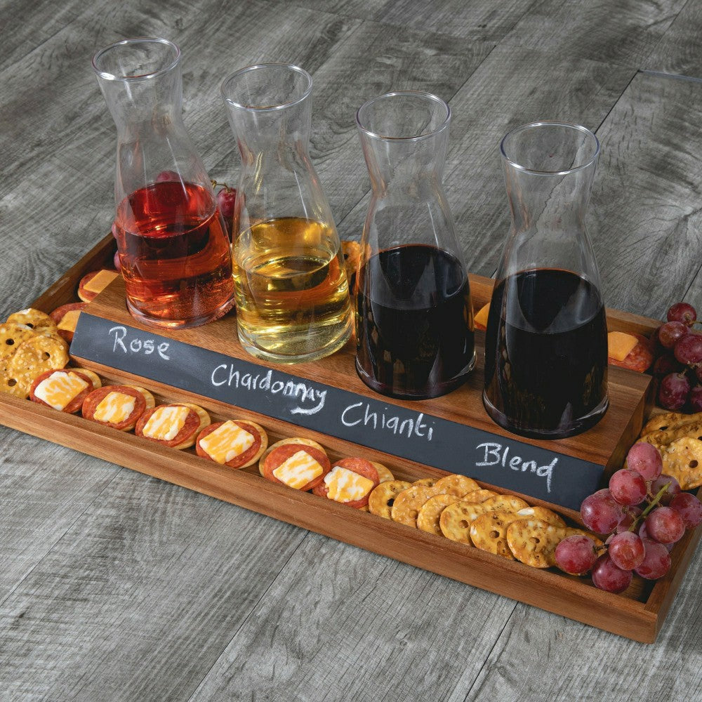Plow & Hearth Cava Wine Tasting Kit with 4 Glass Carafes