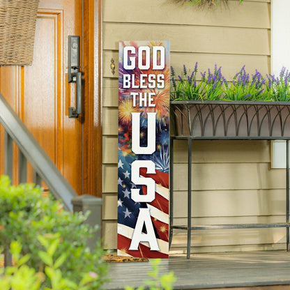 Plow & Hearth Red White & Bloom Porch Leaner, USA, 46"H