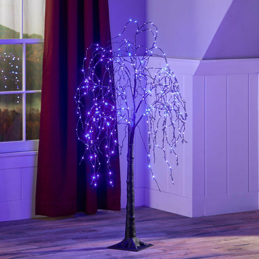 Plow & Hearth Indoor/Outdoor Halloween Weeping Willow, 4'H with 300 Lights