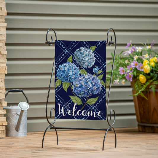 Plow & Hearth VivaStyle Burlap Garden Flag, Hydrangea Haven