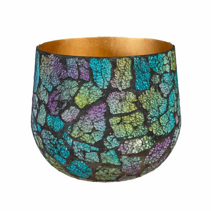 Plow & Hearth Garden of Wonder Planter, Mosaic Glass, Nested Set of 2