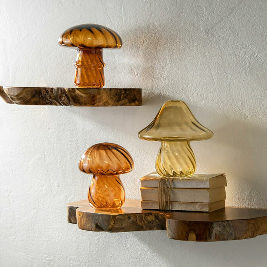 Plow & Hearth Glass Mushrooms, Set of 3