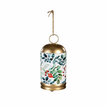 Plow & Hearth Festive Foliage Printed Garden Bell, 10" H
