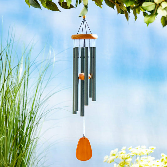 Plow & Hearth 29" Wood Top Wind Chime