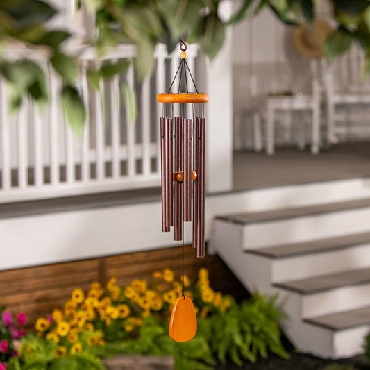 Plow & Hearth 29" Wood Top Wind Chime