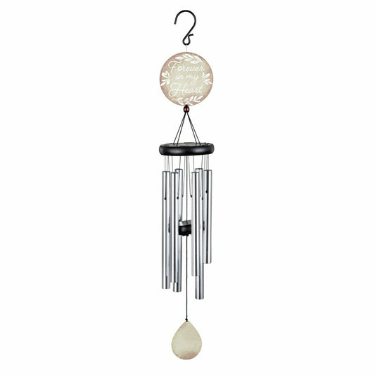 Plow & Hearth Avria Metal Hand-Tuned Wind Chime, "Forever In My Heart", 27"