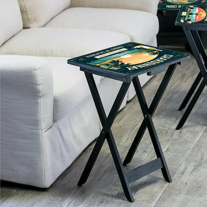 Plow & Hearth California Wine Label TV Tray Set of 4