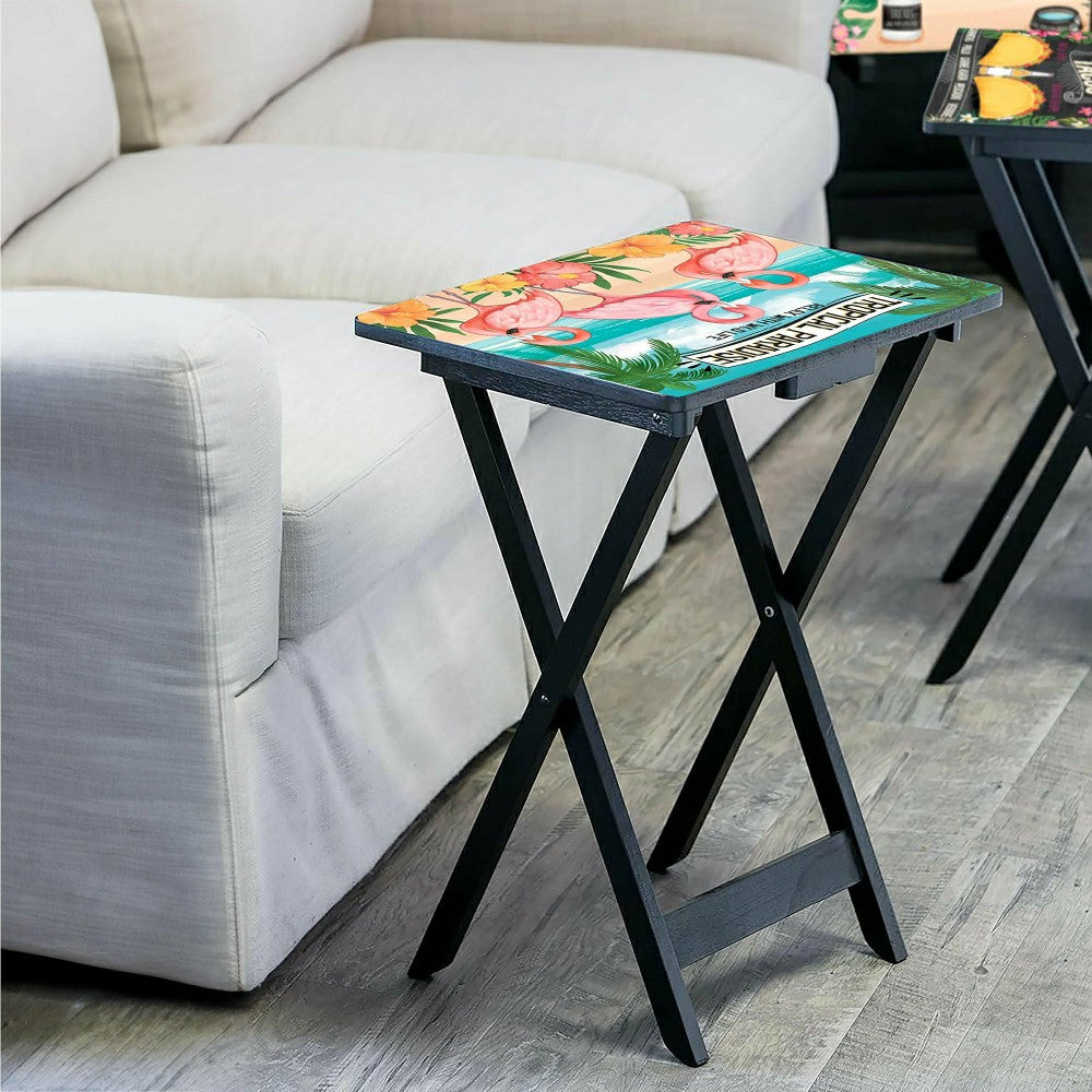 Plow & Hearth Beach Vacation TV Tray Set of 4
