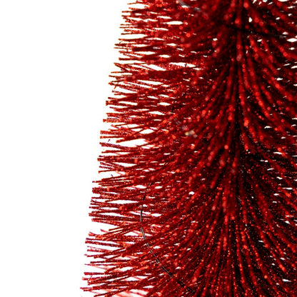 Plow & Hearth Red Wooden LED Tabletop Holiday Trees, Set of 3