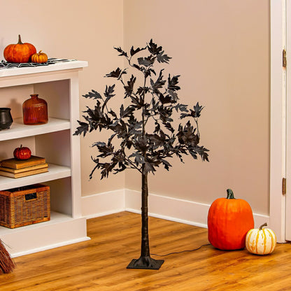 Plow & Hearth Halloween Maple Indoor/Outdoor LED Color Changing Tree, 43"H