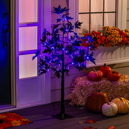 Plow & Hearth Halloween Maple Indoor/Outdoor LED Color Changing Tree, 43"H