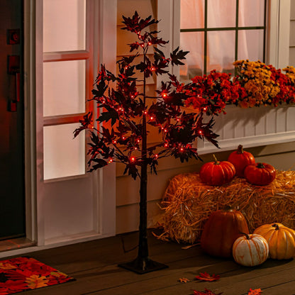 Plow & Hearth Halloween Maple Indoor/Outdoor LED Color Changing Tree, 43"H