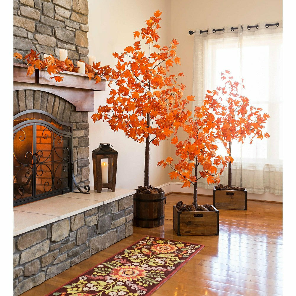 Plow & Hearth Indoor/Outdoor Electric Lighted Maple Tree, 8'H with 168 Lights