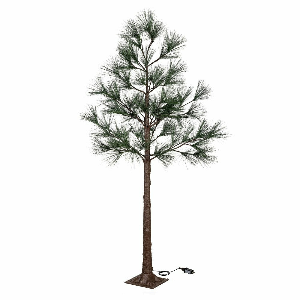 Plow & Hearth Winter Grove Tree Pine Indoor/Outdoor LED Artificial Tree, 72"H